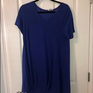 Blue v-neck dress